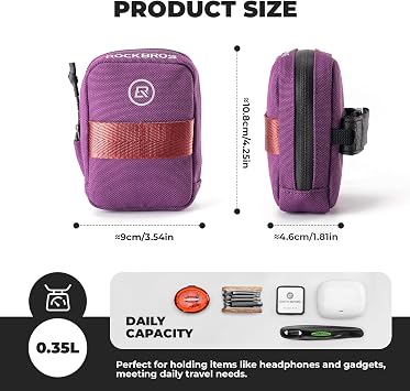 ROCKBROS Bike Saddle Bag, 43g Ultralight, Mini Size, 0.35L