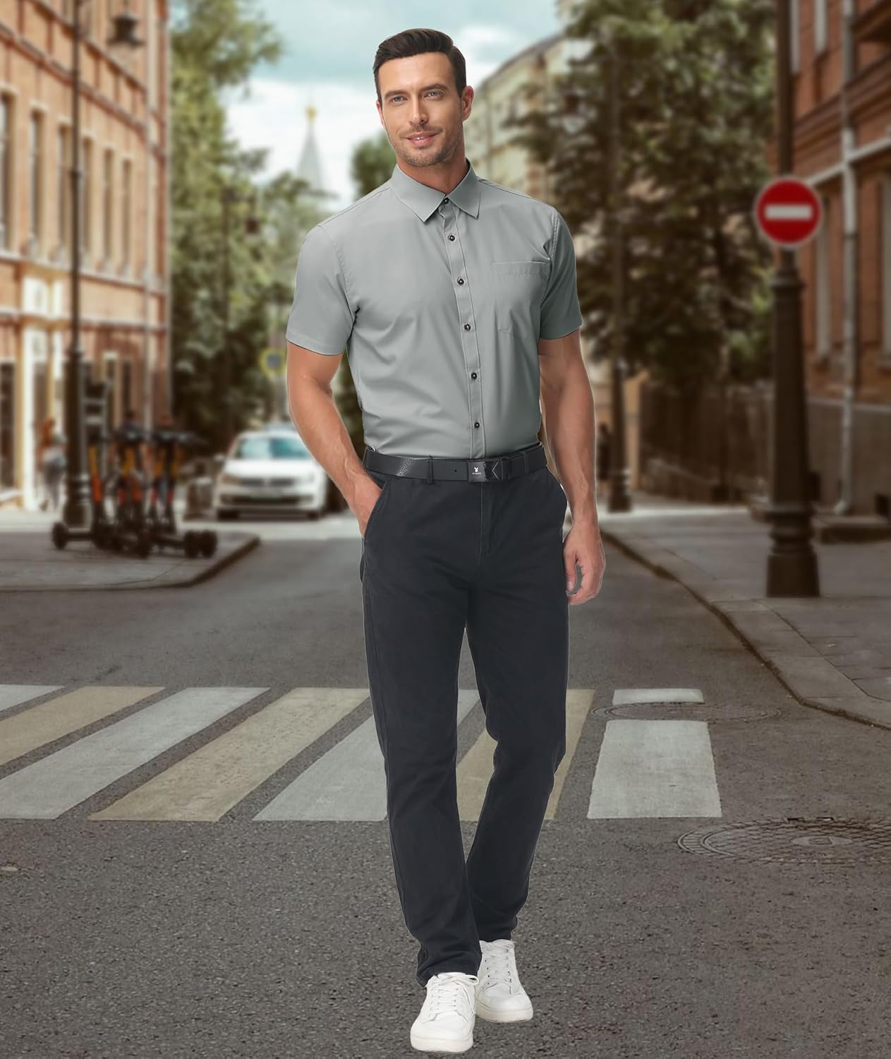 Camisa social masculina casual de manga curta com botão e bolso, Cinza claro, M em promoção! Veja a oferta e mais achadinhos de Camisas 3 Hoje é o melhor dia para comprar Camisa social masculina casual de manga curta com botão e bolso, Cinza claro, M com aquele preço maroto! Promoção! Aproveite a oferta! 3