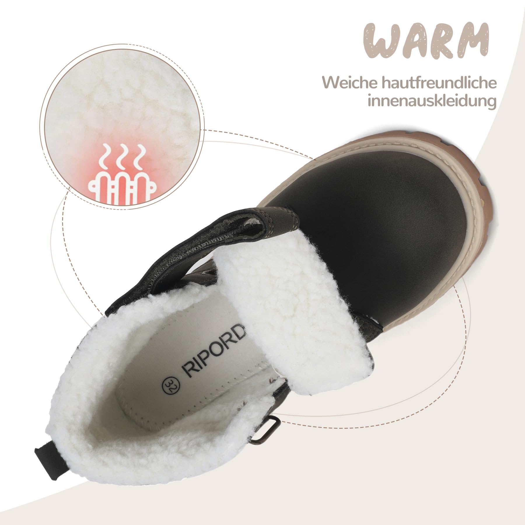Kinder Winterstiefel Gefüttert Winterschuhe Rutschfest Mädchen Jungen Schneestiefel