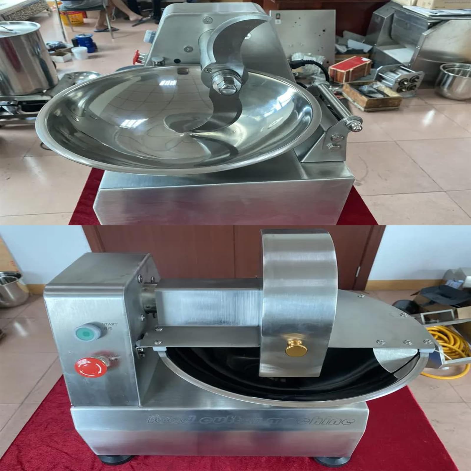 Mezcladora de Verduras, picadora de Alimentos Totalmente automática, picadora de Carne multifunción de Acero Inoxidable, cortadora de Alimentos de Gran Capacidad,