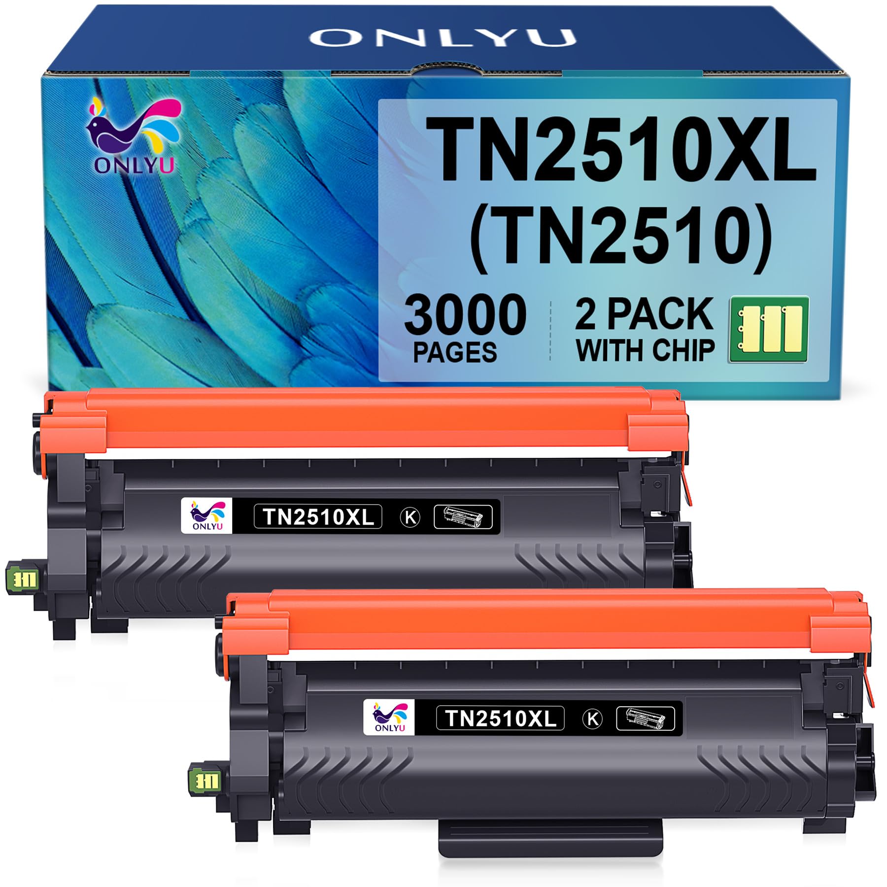 ONLYU TN2510 TN2510XL Toner TN 2510XL TN-2510 XL Kompatibel mit Brother HL-L2400DWE HL-L2400DW HL-L2445DW DCP-L2627DWE MFC-L2800DW DCP-L2660DW DCP-L2665DW MFC-L2827DWXL MFC-L2860DWE (2 Schwarz)