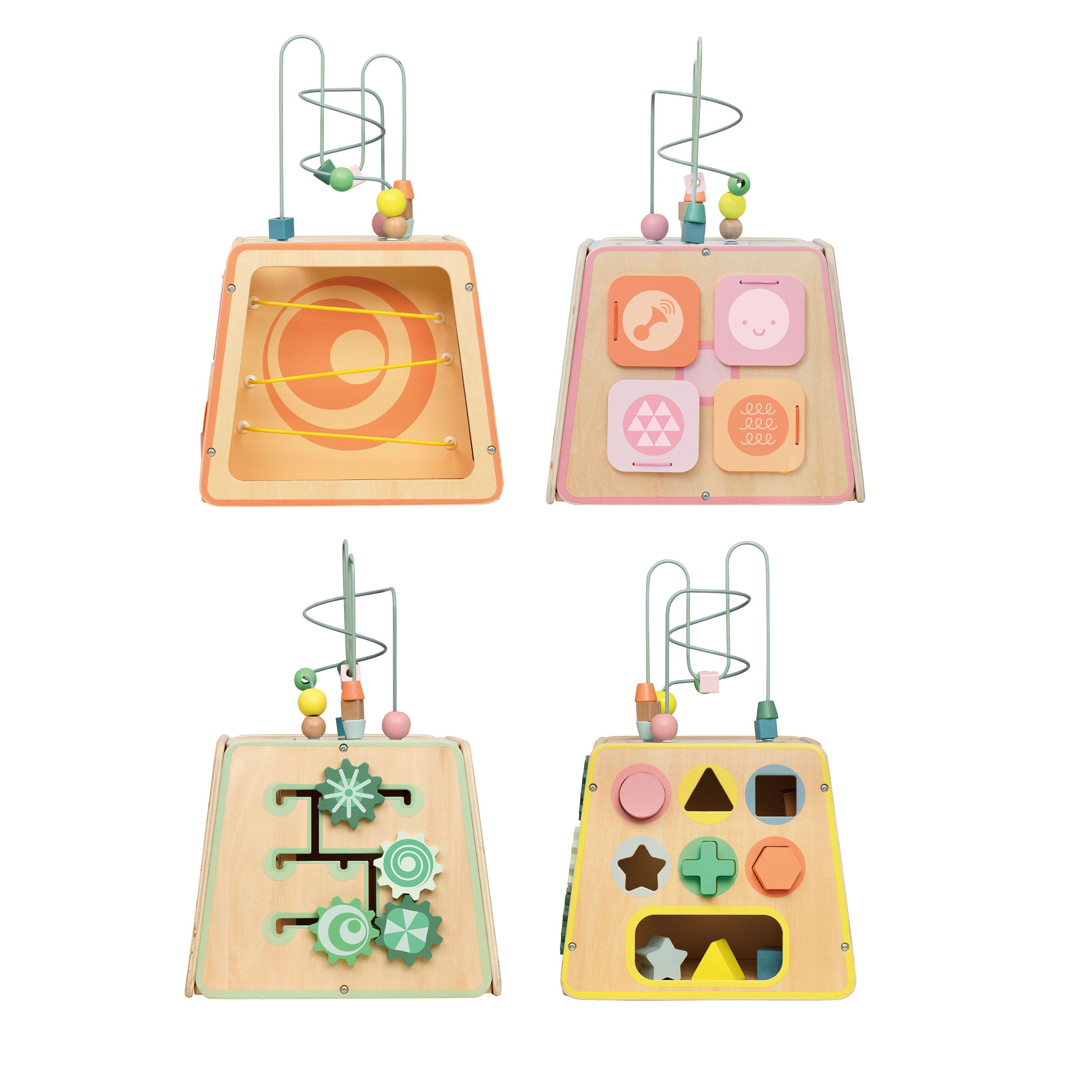 Classic World Cubo motorio Arty in Legno Multifunzione Giocattolo educativo per Bambini Cinque Lati