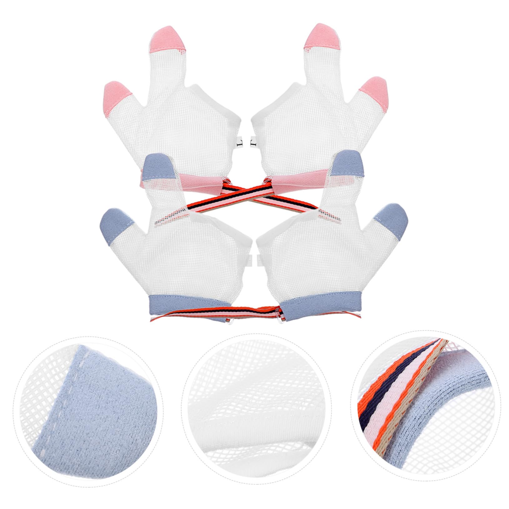 VICASKY 8pares Guantes De Protección Para Bebés Transpirables y Ajustables Anti-succión Para Dedos Para Prevención De Morderse y Chupar El Pulgar
