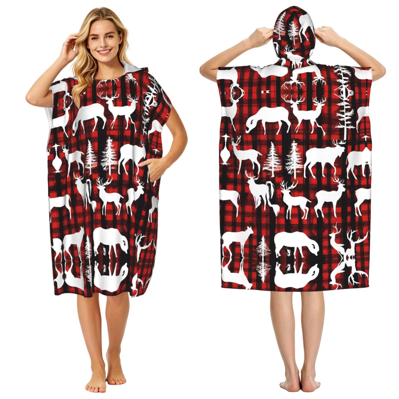 Poncho à capuche plage adulte et peignoir piscine séchage rapide