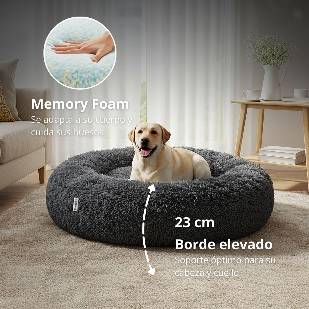 Furbedz - Letto per cani grande, design antistress, letto lavabile con fodera rimovibile intercambiabile, pile ultra morbido, fodera interna, supporto ortopedico in memory foam, base impermeabile