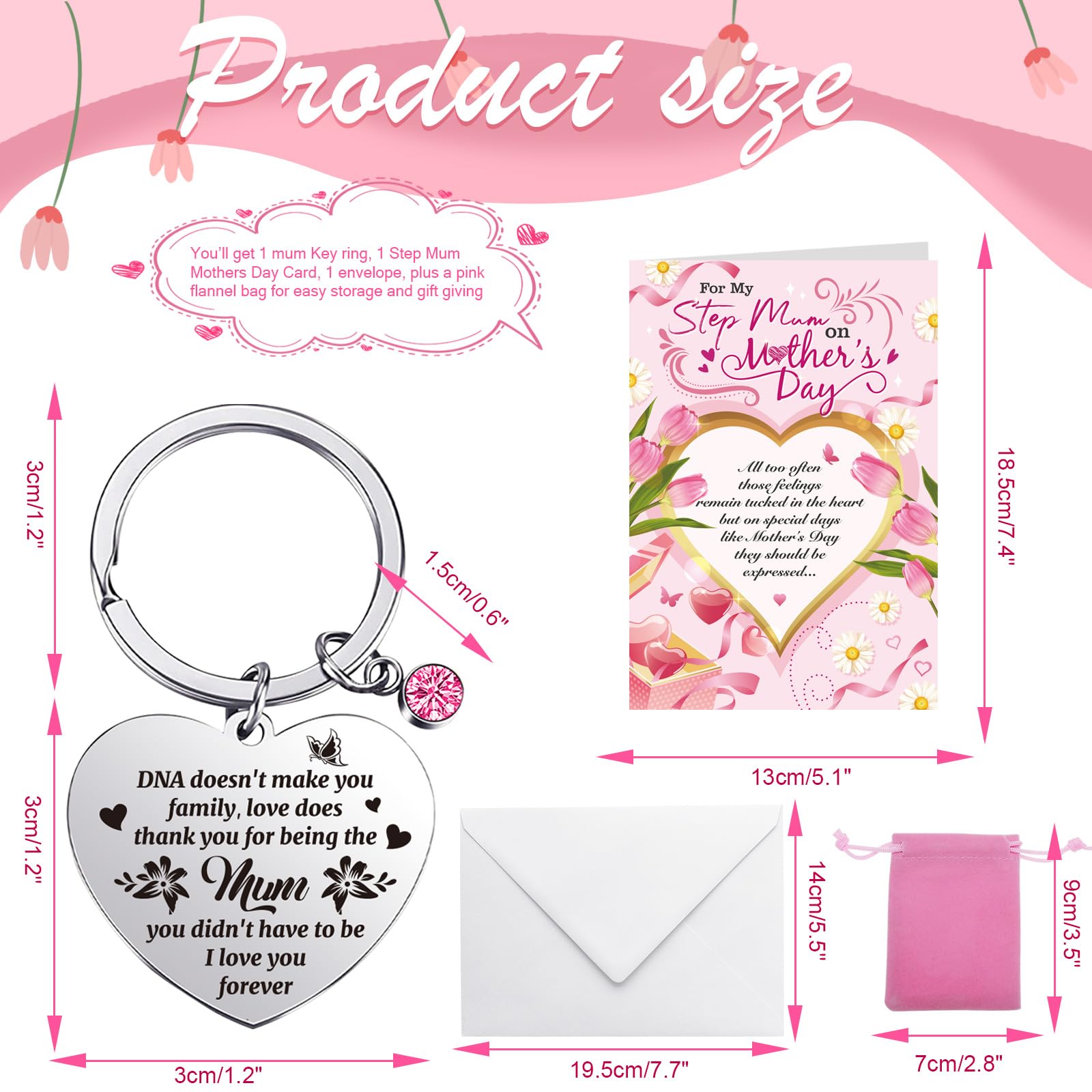 DPKOW Step Mum Mothers Day Card, Step Mum Gifts Mothers Day Card from Step Son Daughter - Image 2