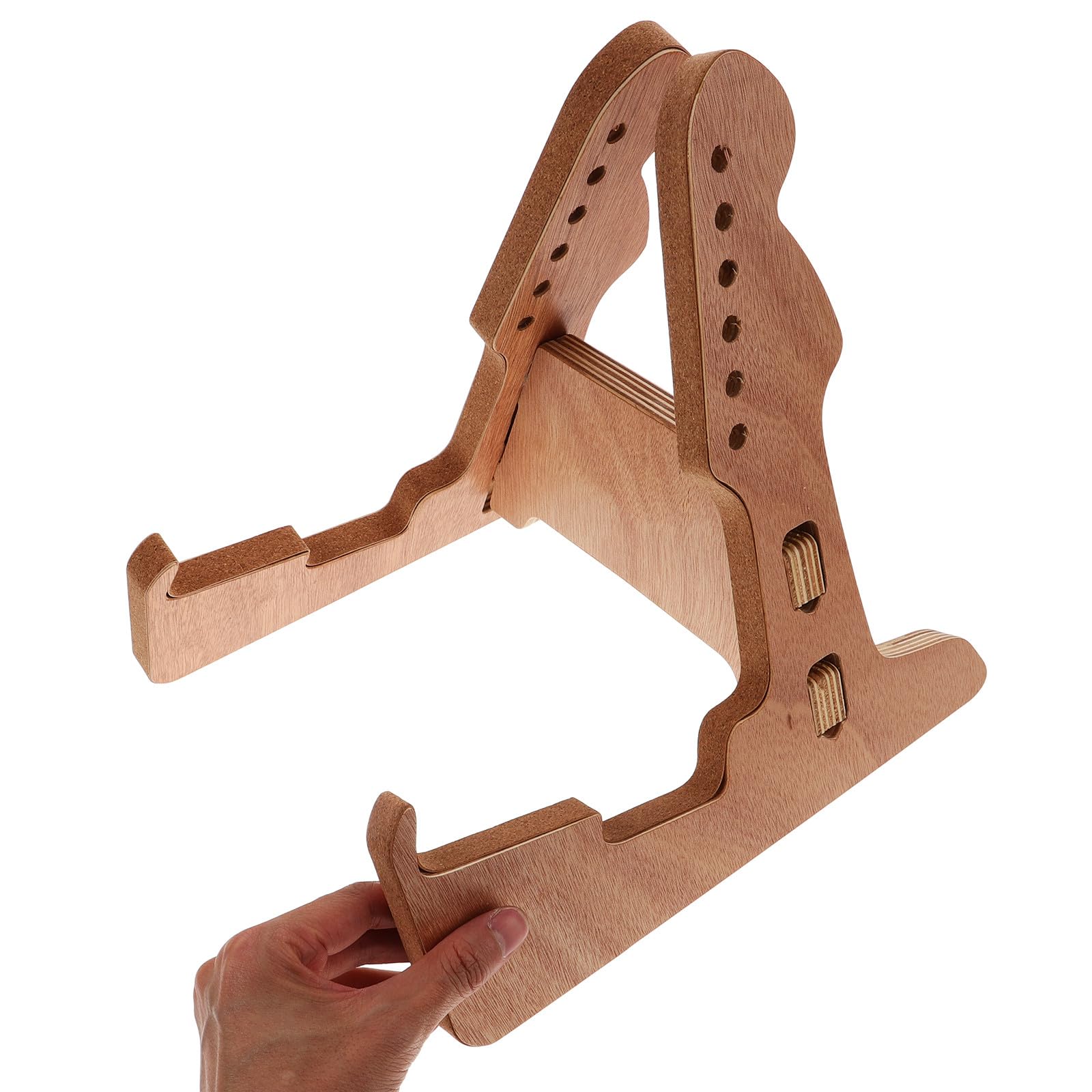 NOLITOY Supporto per Chitarra e Basso Design Verticale Stabile in Legno Marrone Protezione Sicura Supporto da Pavimento Robusto e Funzionale per Performance e Viaggio