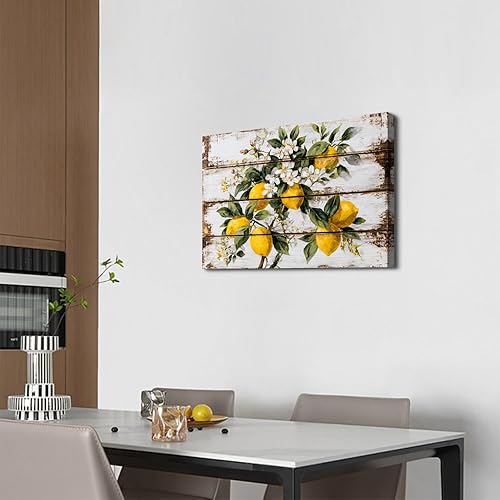 Miniatura 6 de Arte de pared de frutas de limón, imágenes retro de limones, decoración de pared, rústico, granja, botánico, floral, lienzo, pintura, póster