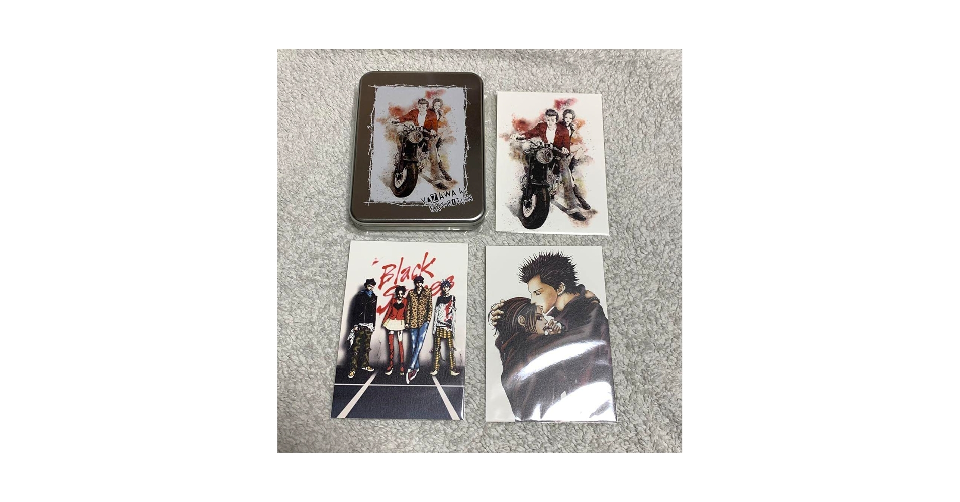 Amazon.co.jp: 矢沢あい展 缶ケース ポストカード NANA ブラック
