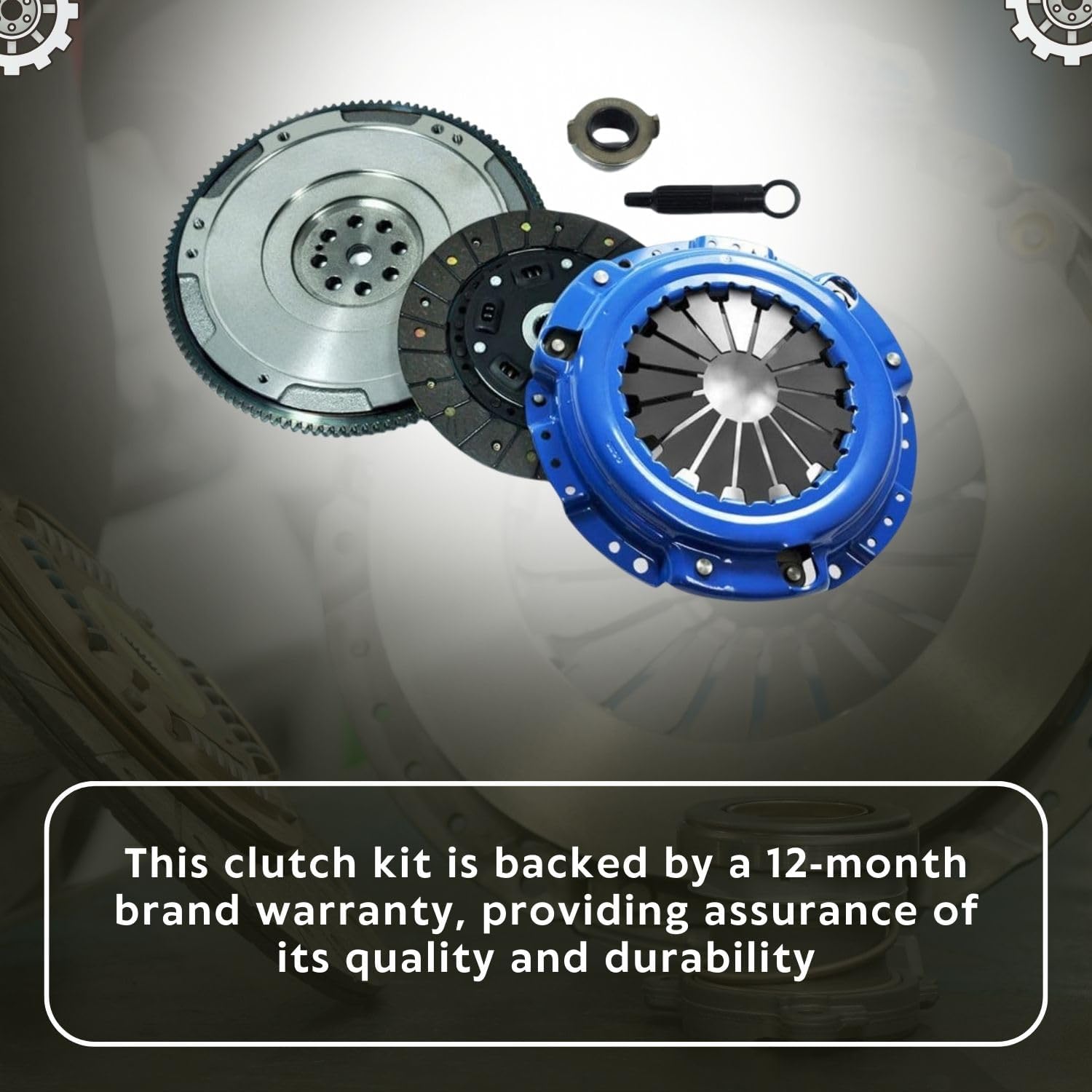 EFT Stage 2 Clutch Kit with HD Flywheel for Honda Acura CL, Accord, Prelude 2.2L, 2.3L - Tough Sprung Center with Carbonized Friction Material - CNC Machined Castings - 12 Month Brand Warranty