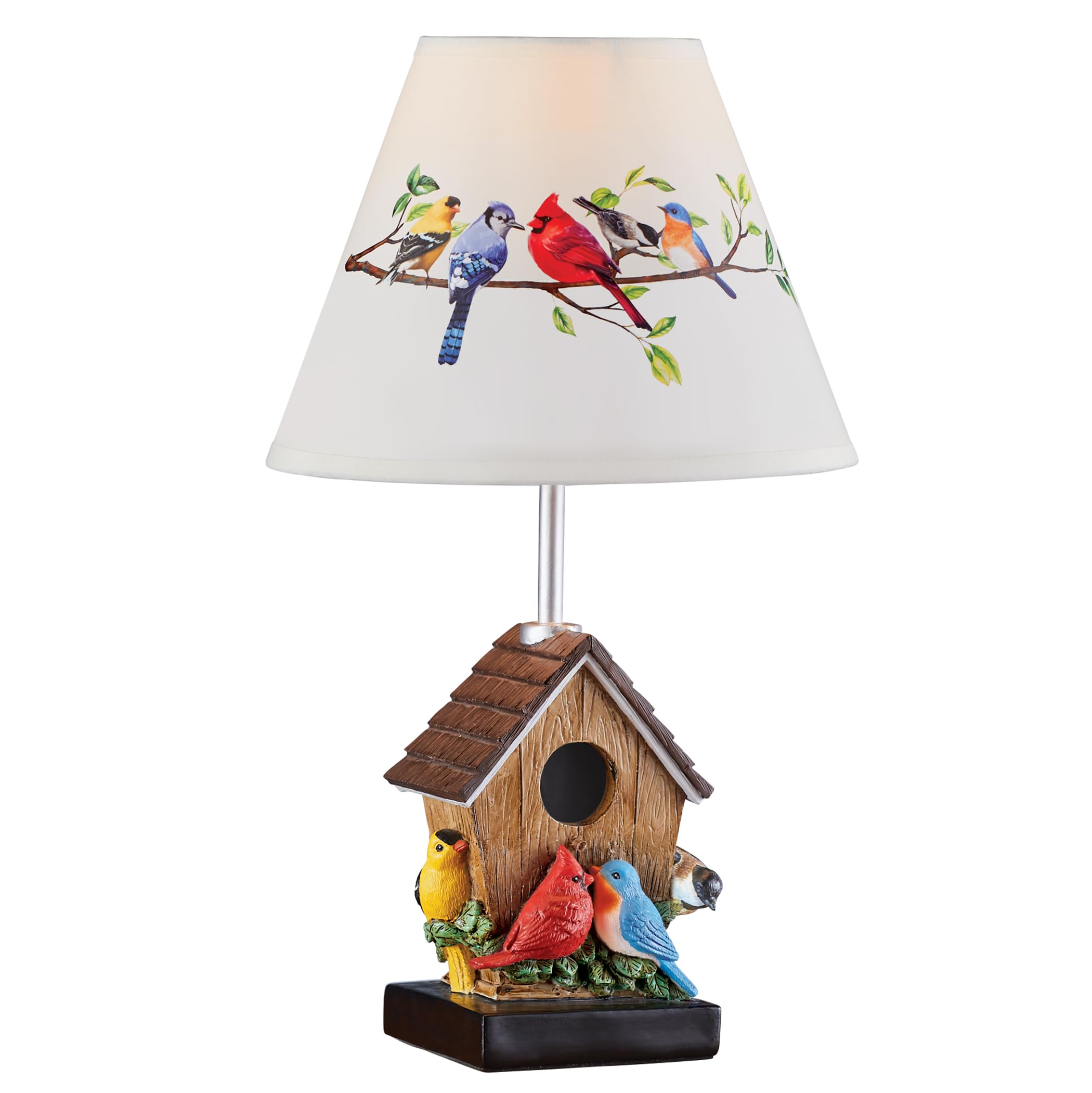 Collections Etc Hand-Painted Detailed Birdhouse Table Lamp Green NO Size