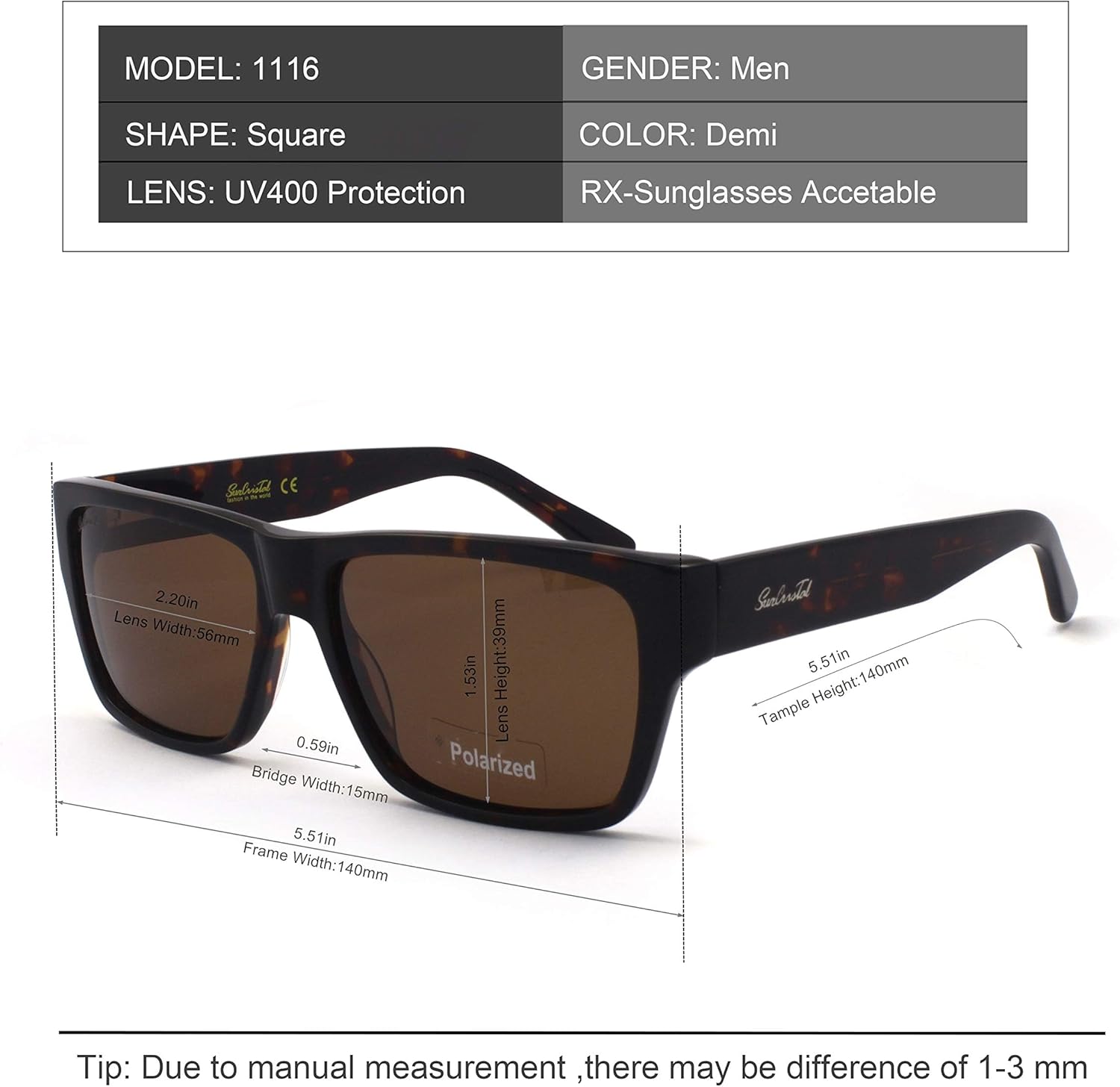 Rectangular Polarized Sports Sunglasses for Men Women Cycling Driving Fishing UV400 Protection - Image 6