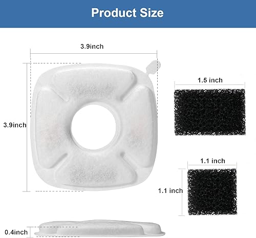 Miniatura 8 de 8 filtros de repuesto para fuente de gato Veken para fuente automática de mascotas de 95 onzas2.8 L y dispensador de agua de acero inoxidable para
