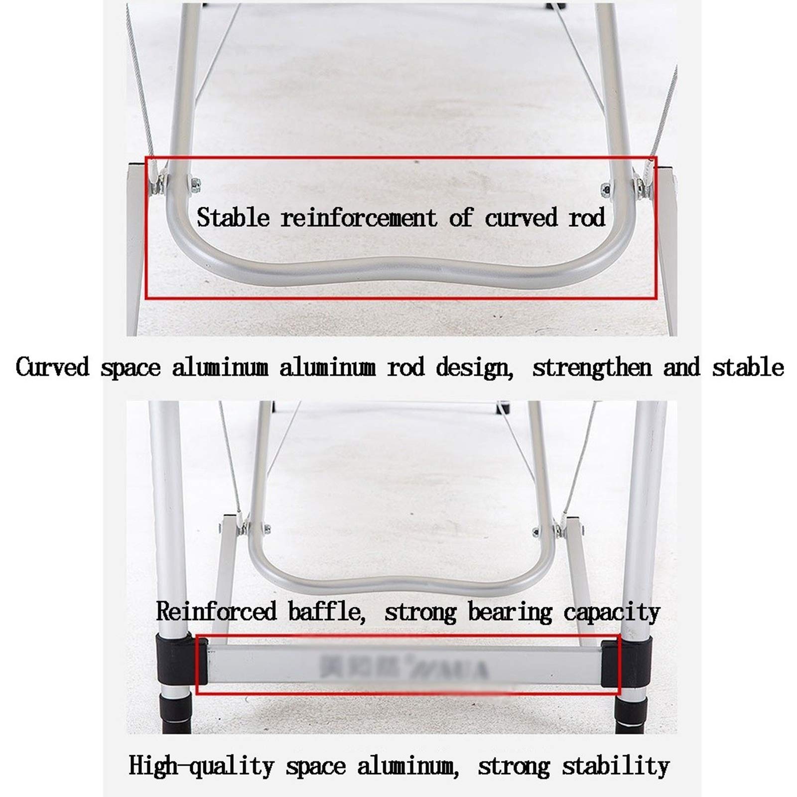 Lettino da Massaggio Portatile in Alluminio per estetica e Terapia Fisica, Pieghevole e Regolabile per Uso Domestico(Style 2-60cm