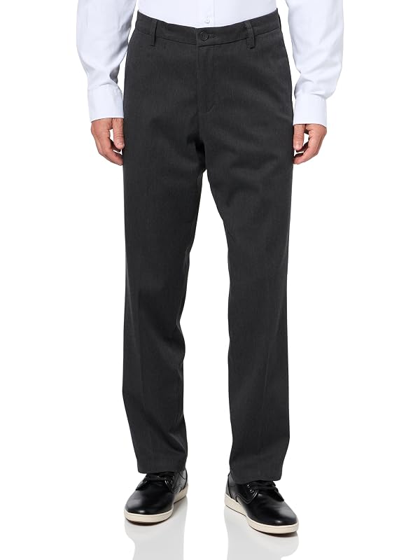 DOCKERS® Men's Signature Khaki Slim Fit Iron Free with Stain Defender®, Charcoal Heather, 33W x 32L by DOCKERS - Used condition - US$39.89