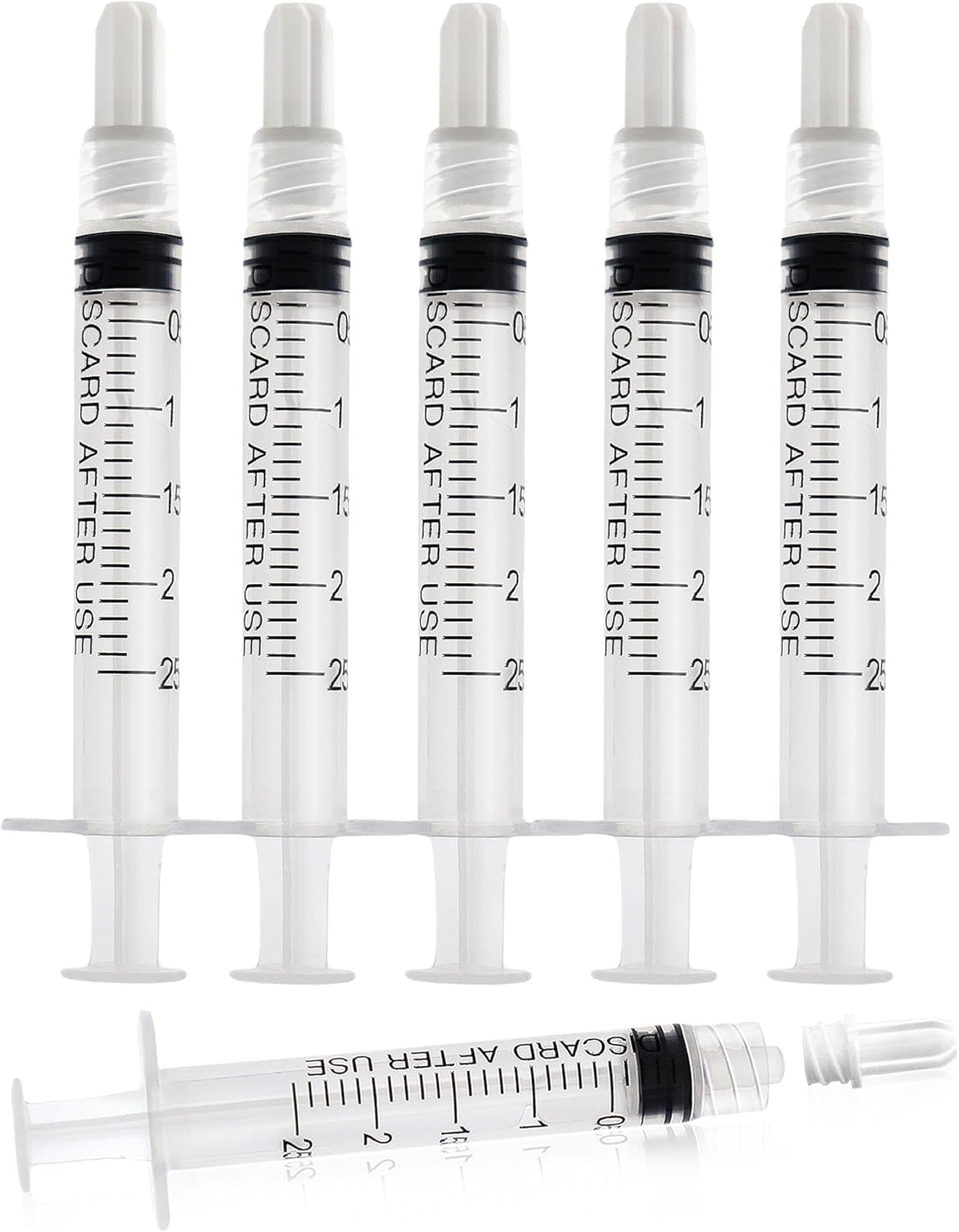 2.5ml Luer Lock Syringe without Needle - 2.5cc Plastic Syringes, Sterile, Individually Sealed, Pack of 10