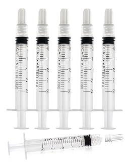 2.5ml Luer Lock Syringe without Needle - 2.5cc Plastic Syringes, Sterile, Individually Sealed, Pack of 10 - Amazon product rated Grade A