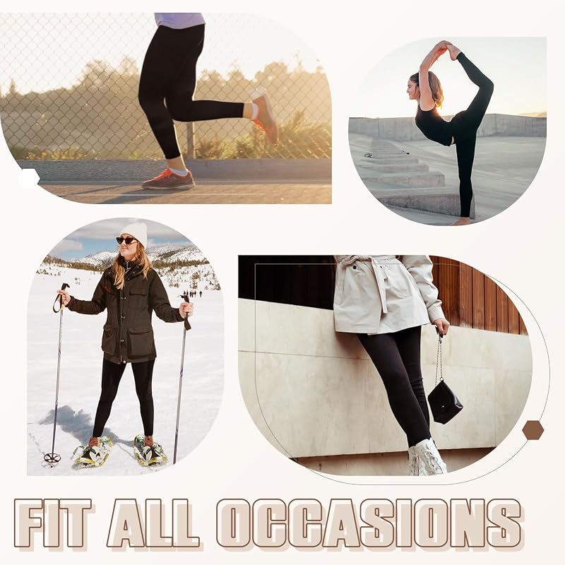 Leafigure 3 Pack Leggings for Women,High Waisted Soft Yoga Pants Black LXL image 6