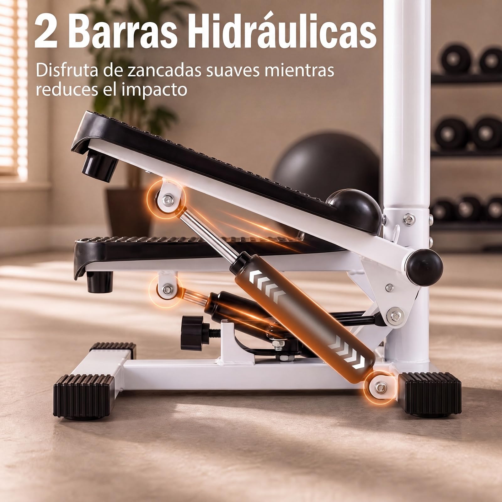 COSTWAY Máquina de Steps con Pedales Altura Ajustable y 2 Bandas Elásticas