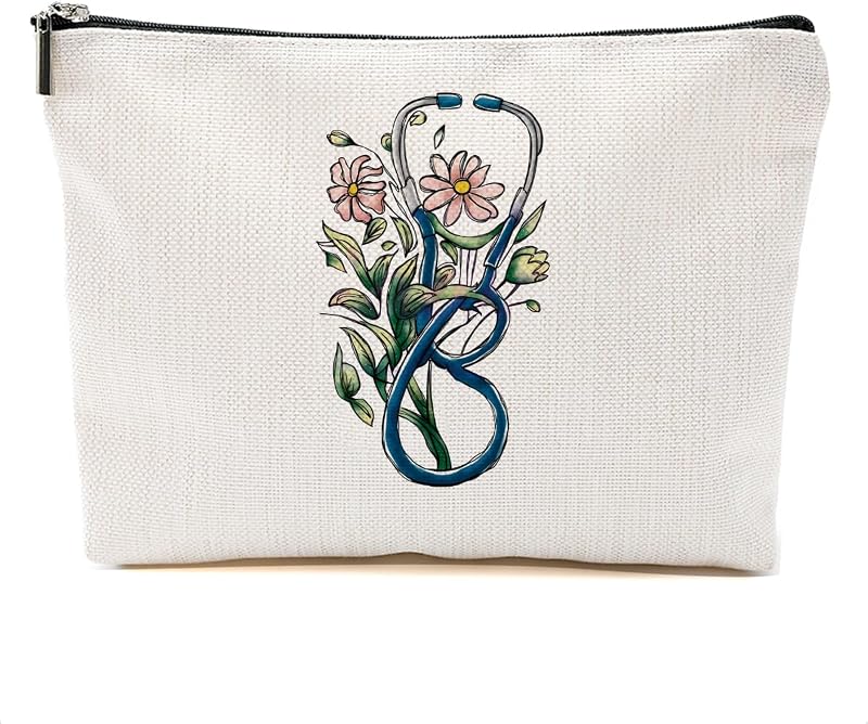 Necessaire de maquiagem DHKG em lona com zíper, Multicolor 419, 20,07 x 5,33 x 18,82 cm