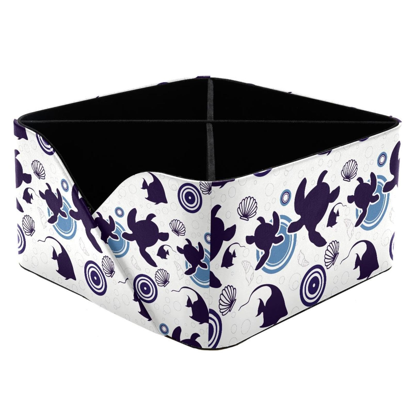 KengjuTesu Turtle Silhouette Desktop Organizer Pen Holder, Rectangular Pencil Cup for Office, Study and Makeup Stations