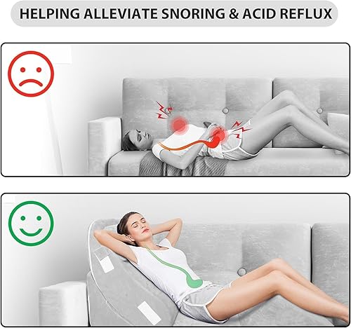 Miniatura 2 de Juego de almohadas ortopédicas de cuña para cama, sistema de soporte de espuma de 6 piezas para recuperación poscirugía y alivio del dolor cuello,