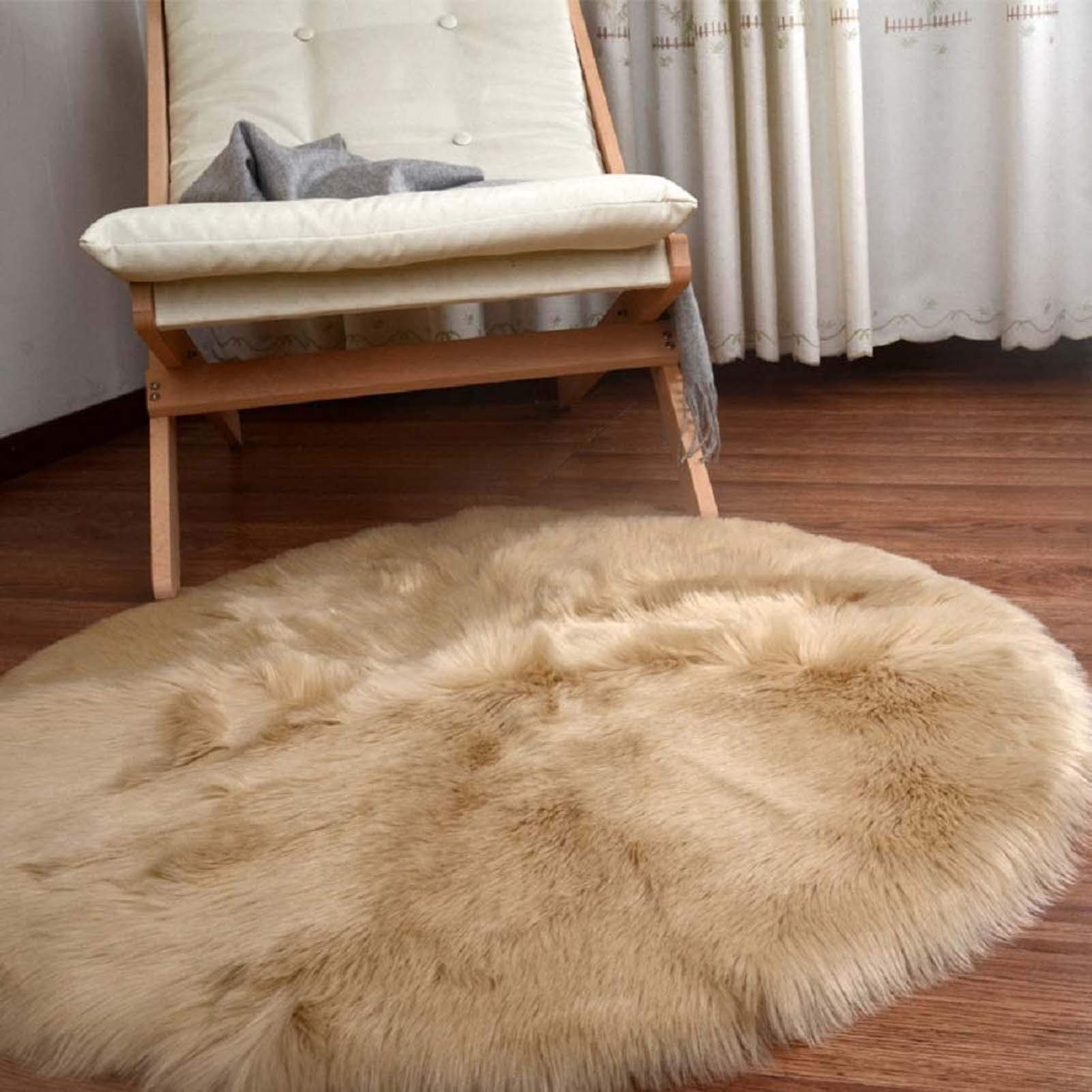 Dywaniki z owczej skóry 35x35 cali, supermiękkie, puszyste, do salonu, pokoju w akademiku, dekoracja domu, dywan antypoślizgowy, futrzany pokrowiec na krzesło przy łóżku