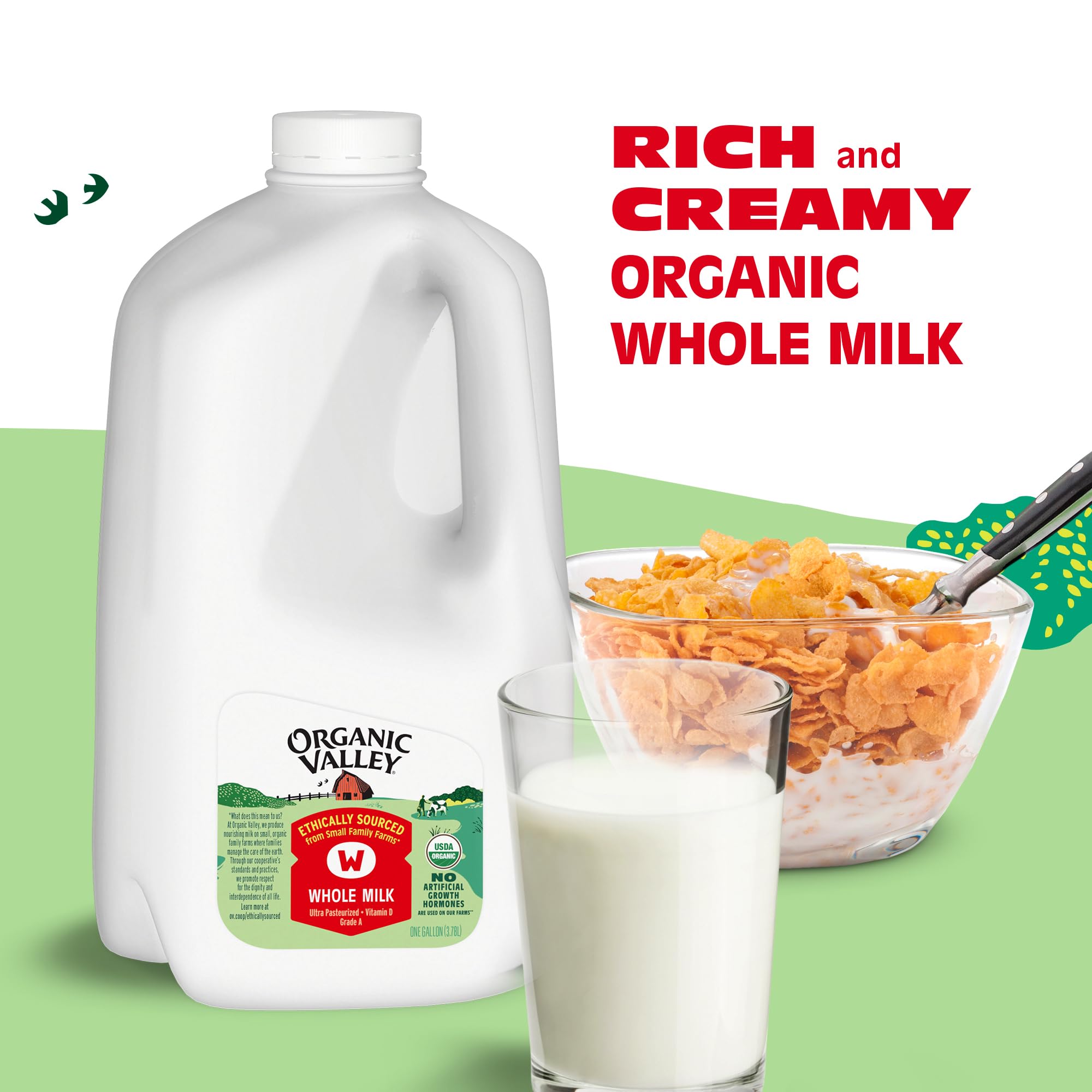 Organic Valley® Organic Whole Milk — Pasture Raised, Non GMO — 128 oz (Gallon)