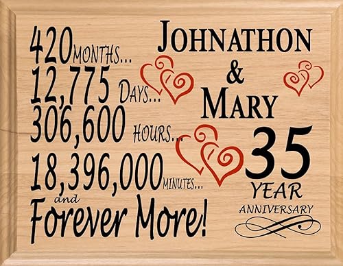 Miniatura 71 de Placa de regalo personalizada para el primer aniversario, regalo de boda para esposa, marido, pareja, él, ella, madera maciza, fabricado en los