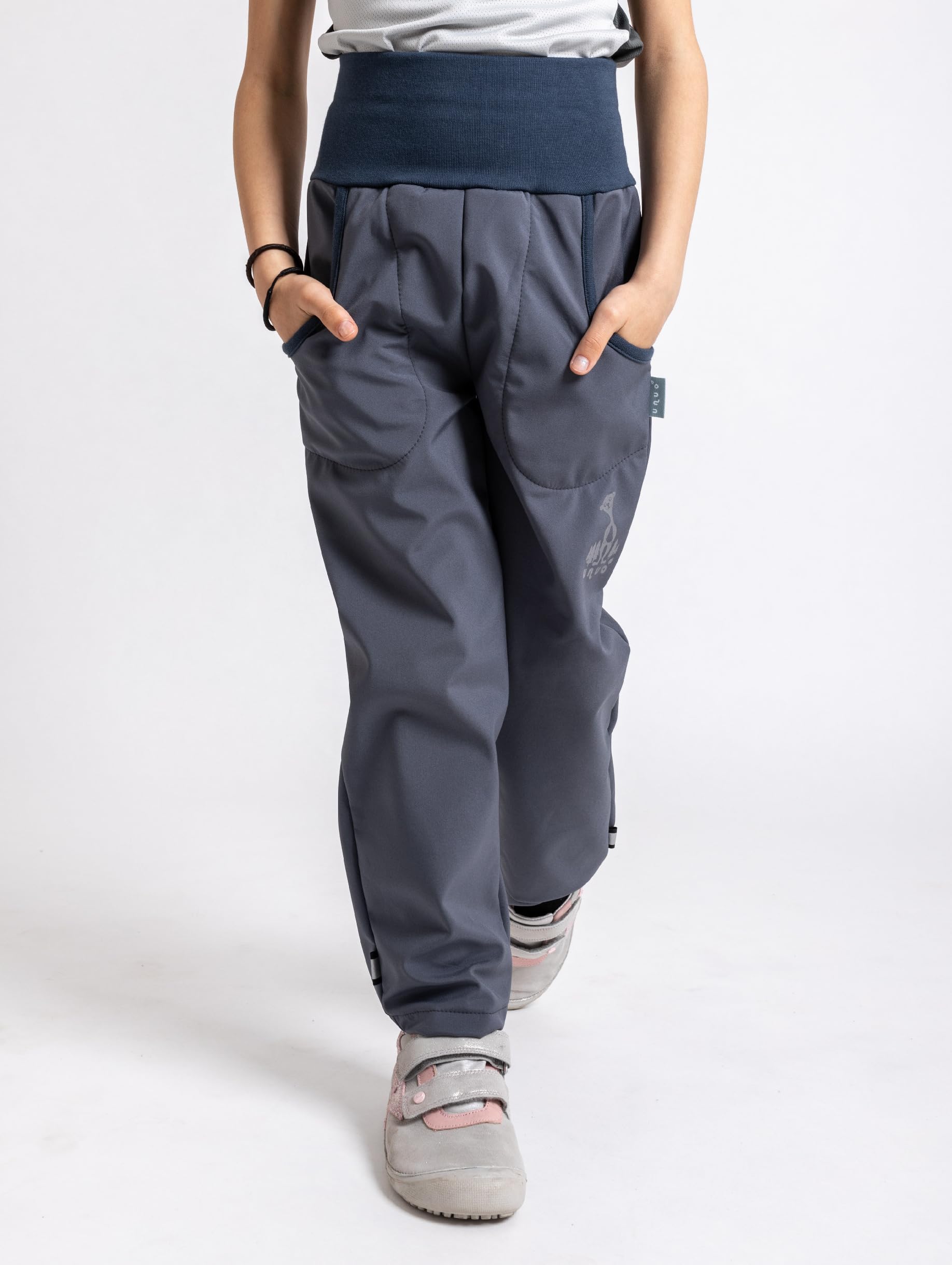 Pantalones de Softshell para niños, Impermeables, Resistentes al Viento, Transpirables, Pantalones de Lluvia sin Capa Aislante Gris 122-128 cm