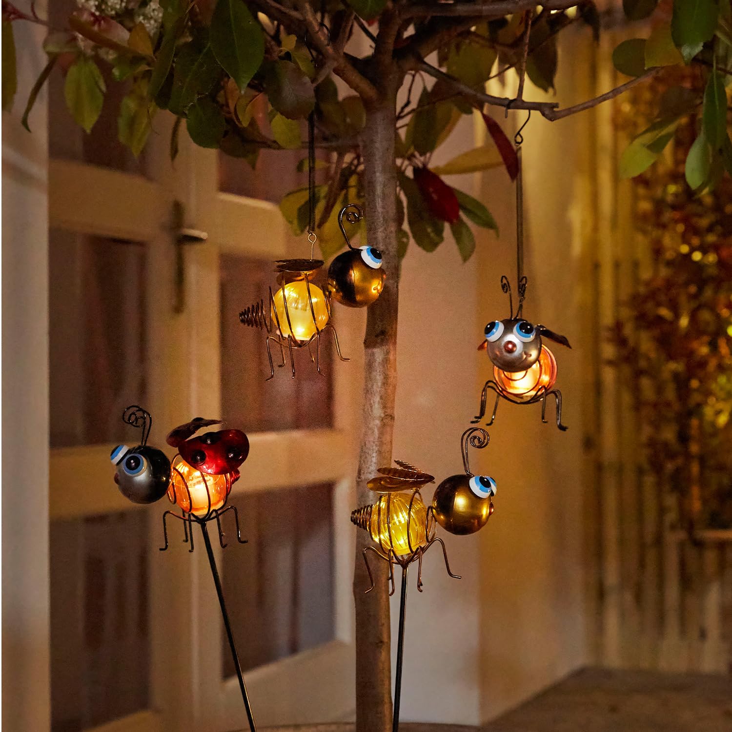 Luxform Lampes solaires suspendues Metal insect Abeille et coccinelle - 24204.000.01