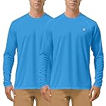 Roadbox Men\'s 2 Pack UV Sun Protection SPF UPF 50+ Long Sleeve Quick Dry Fishing Shirts Outdoor Rash Guard for Running Hiking Swimming