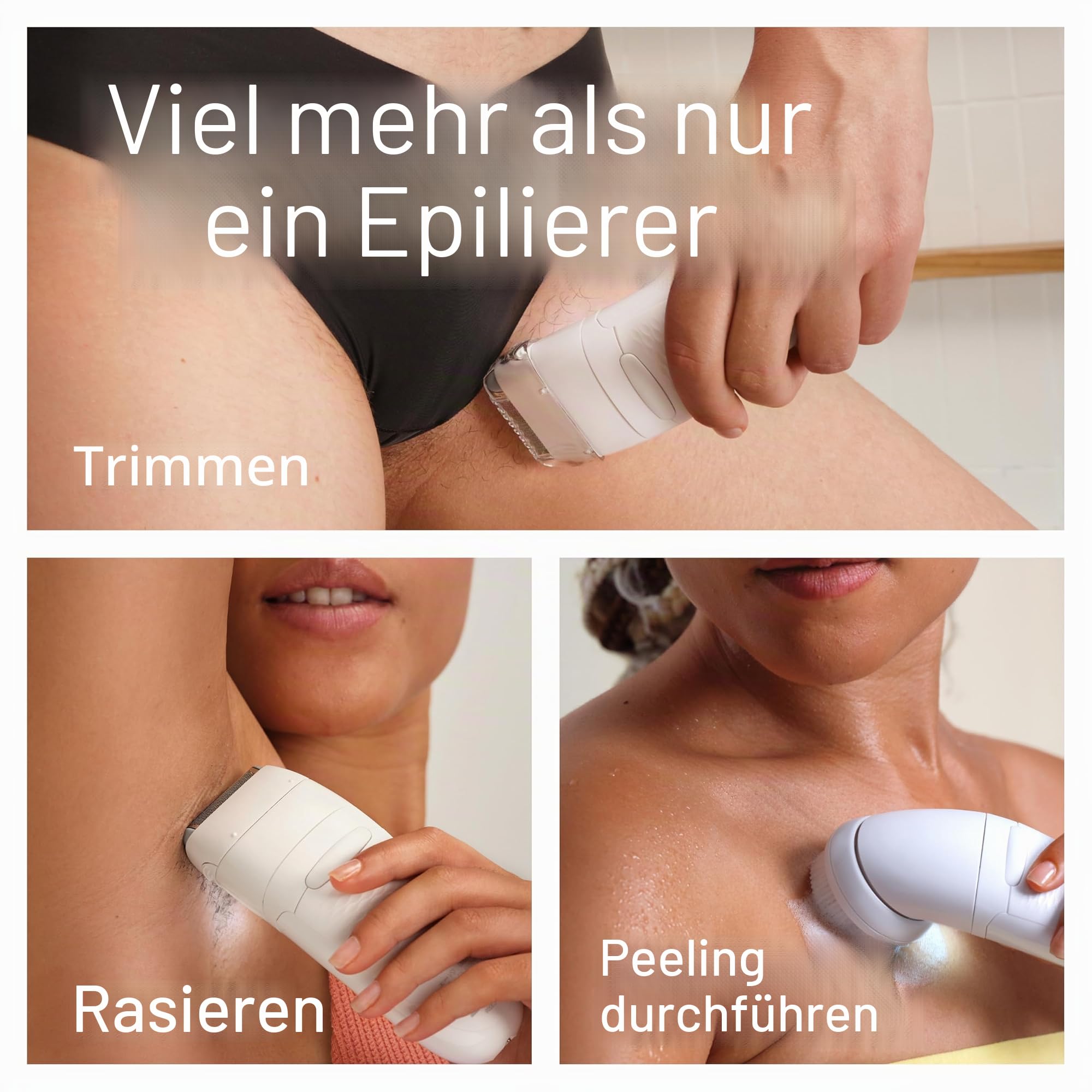 Braun Silk·épil 7 Wet & Dry Epilierer SE7‑060 - 40 Pinzetten, SmartLight, wiederaufladbar, für empfindliche Haut, inklusive Scherkopf, Trimmerkappe, Reinigungsbürste - Haarentfernung für Beine, Arme