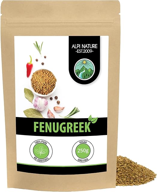 Fenugreek Seeds (250g, 8.8oz) Whole Seeds, 100% Natural, no additives, Vegan