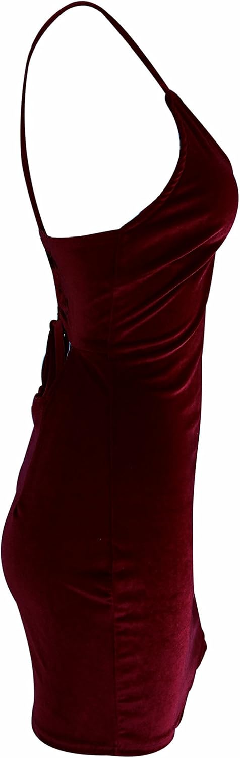 Zyyfly Doramode Women Sexy Club Dress Sleeveless Backless Velvet Mini Clothes Body Tight Dresses