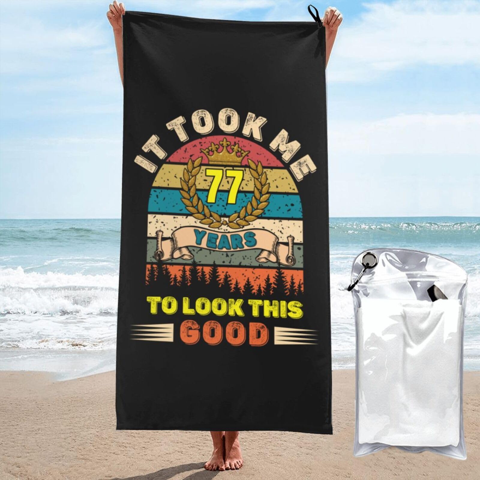Toalla de piscina y sauna para camping y viajes de vacaciones con estampado divertido de 70x140 cm