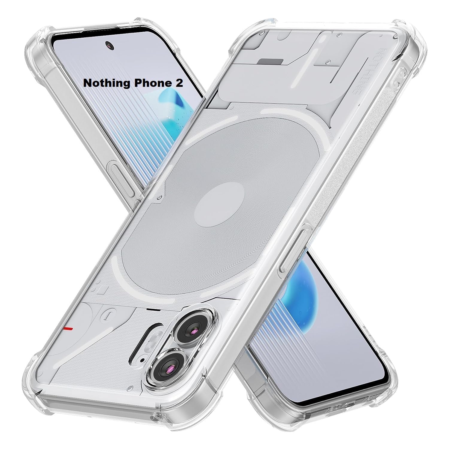 Zubitech for Nothing Phone 2 Clear Cover Case with Camera Protection Transparent Reinforced Corner Bumper Thin Slim Soft TPU Silicone Cover Shockproof Crystal Phone Case for Nothing Phone 2 (2023)