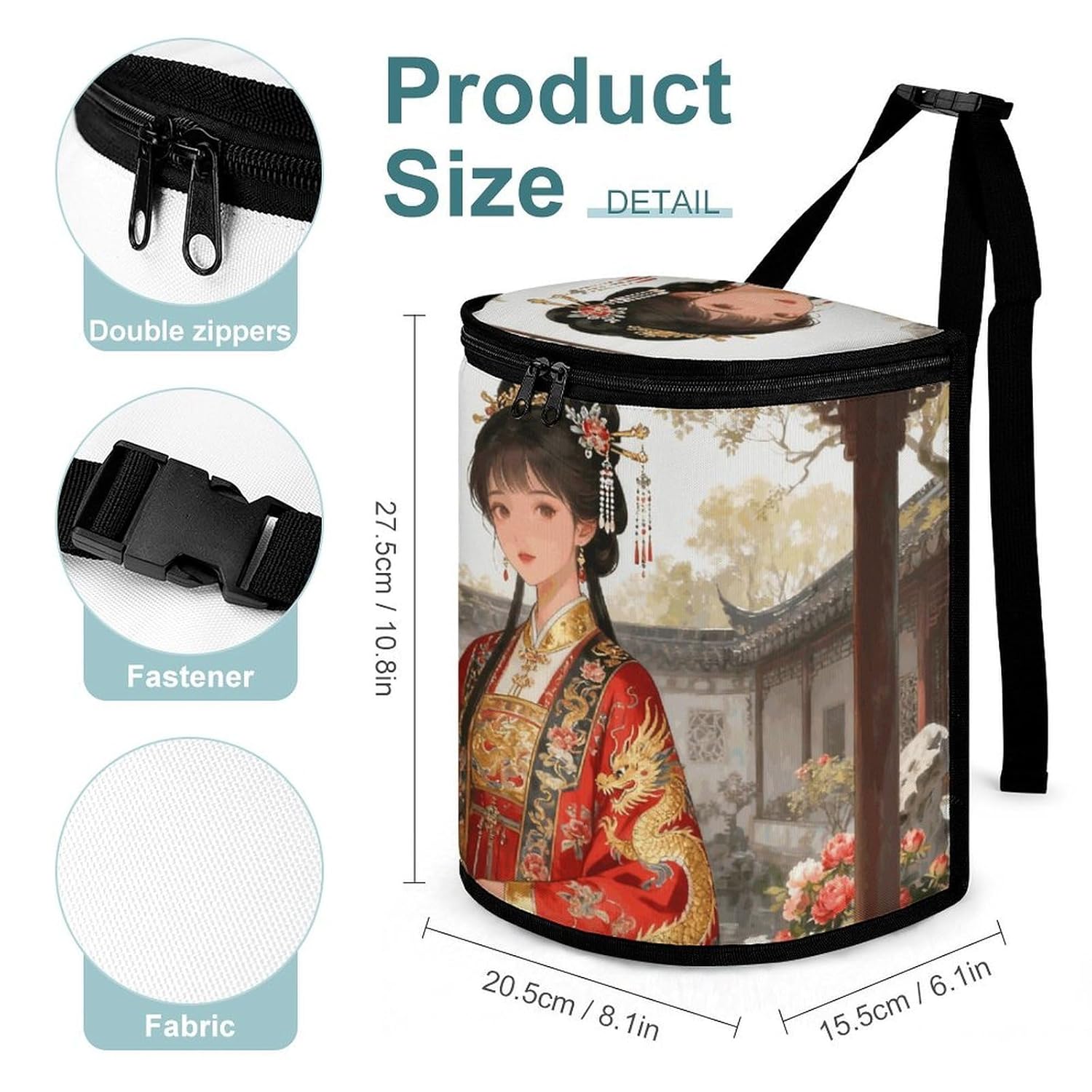MUSM Leakproof Car Trash Can 2.5 Gallon, Durable Automotive Garbage Bag with Waterproof Liner, Ancient Costume Trash Bag for Car, Truck, RV & Bathroom