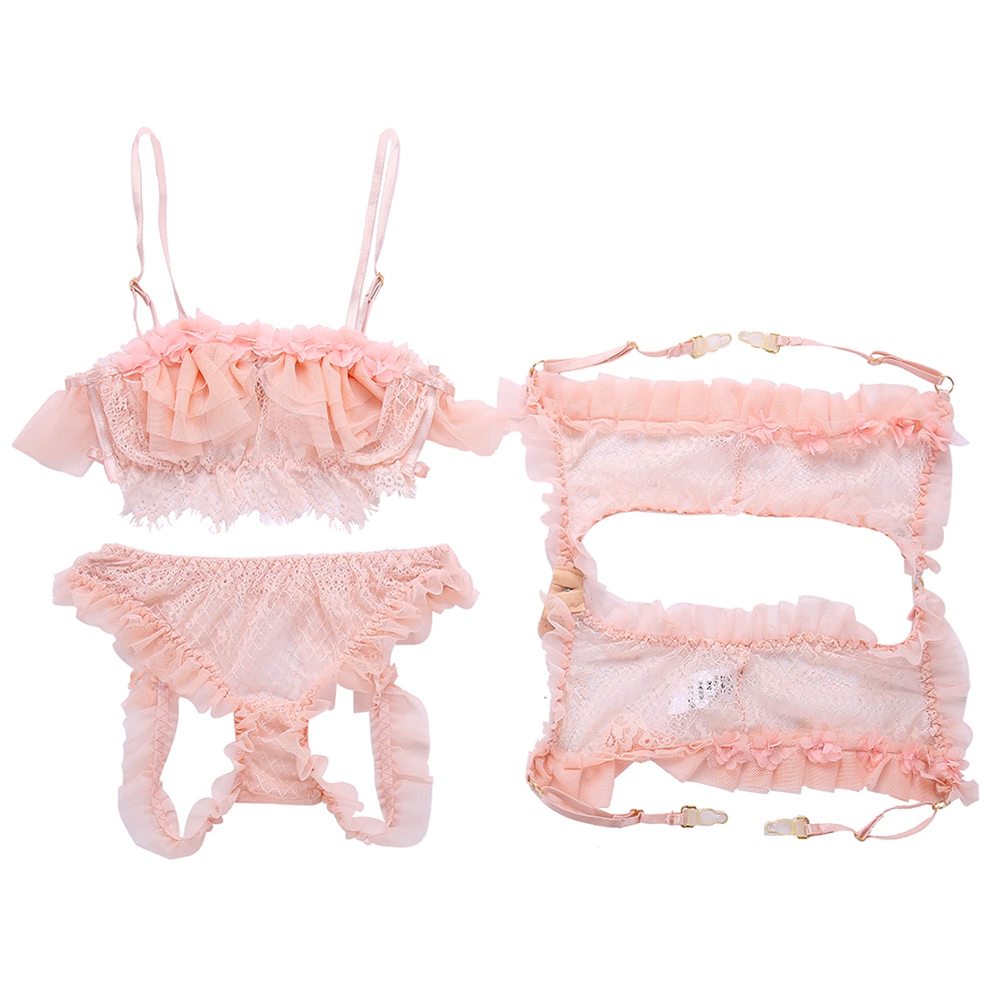 SINGUYUN Sexy Lingerie Set for Women Anime Bikini Cute Maid Outfit Bra Panties Cosplay Japanese Lolita Underwear