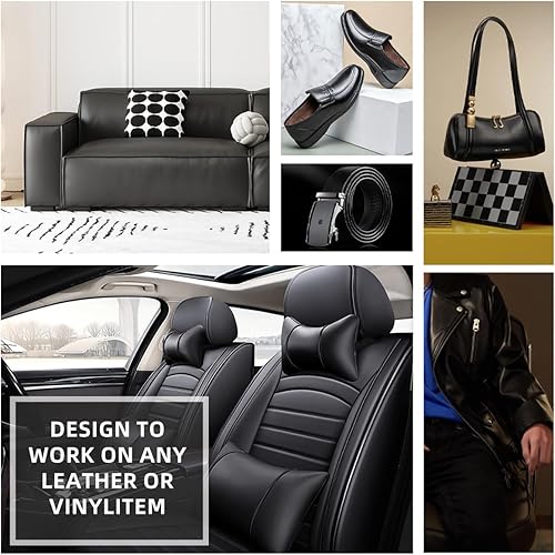 Miniatura 2 de SANPAIR Bálsamo recolorante de cuero negro y aceite de visón, restaurador de color de sofá de cuero negro, crema de reparación de cuero, removedor