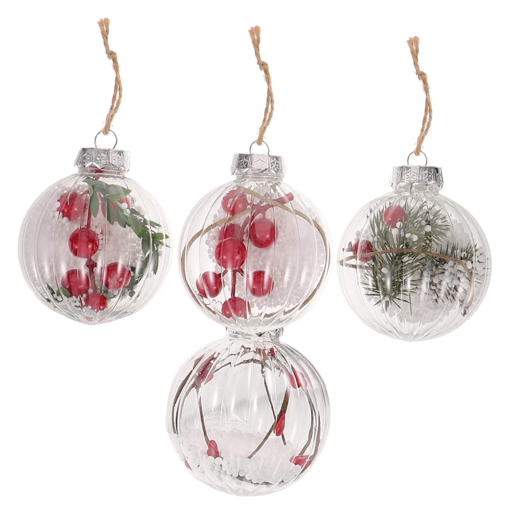 Ornements suspendus transparents OUNONA en plastique incassable pour sapin et fenêtre x12