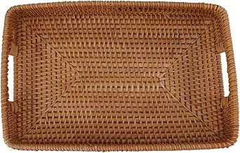 Basket de service de rotin plate élégant grande capacité plateau décoratif durable pour fruits collations desserts cuisine maison (-3118230276812)