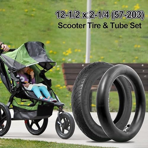 Miniatura 6 de Juego de neumáticos de scooter y tubo interior de 12 12 x 2 14 (12.5 x 2.25), resistente a las espinas, neumático de rueda delantera de 12.5