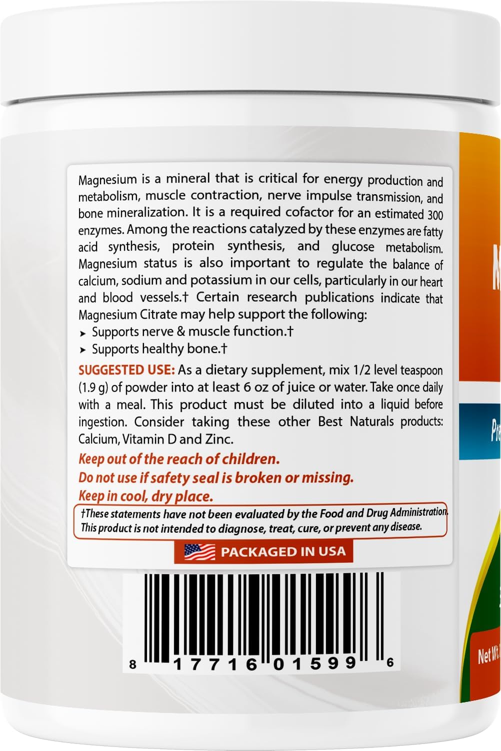 Best Naturals Magnesium Citrate Powder 1 Pound (1 LB (Pack of 2))