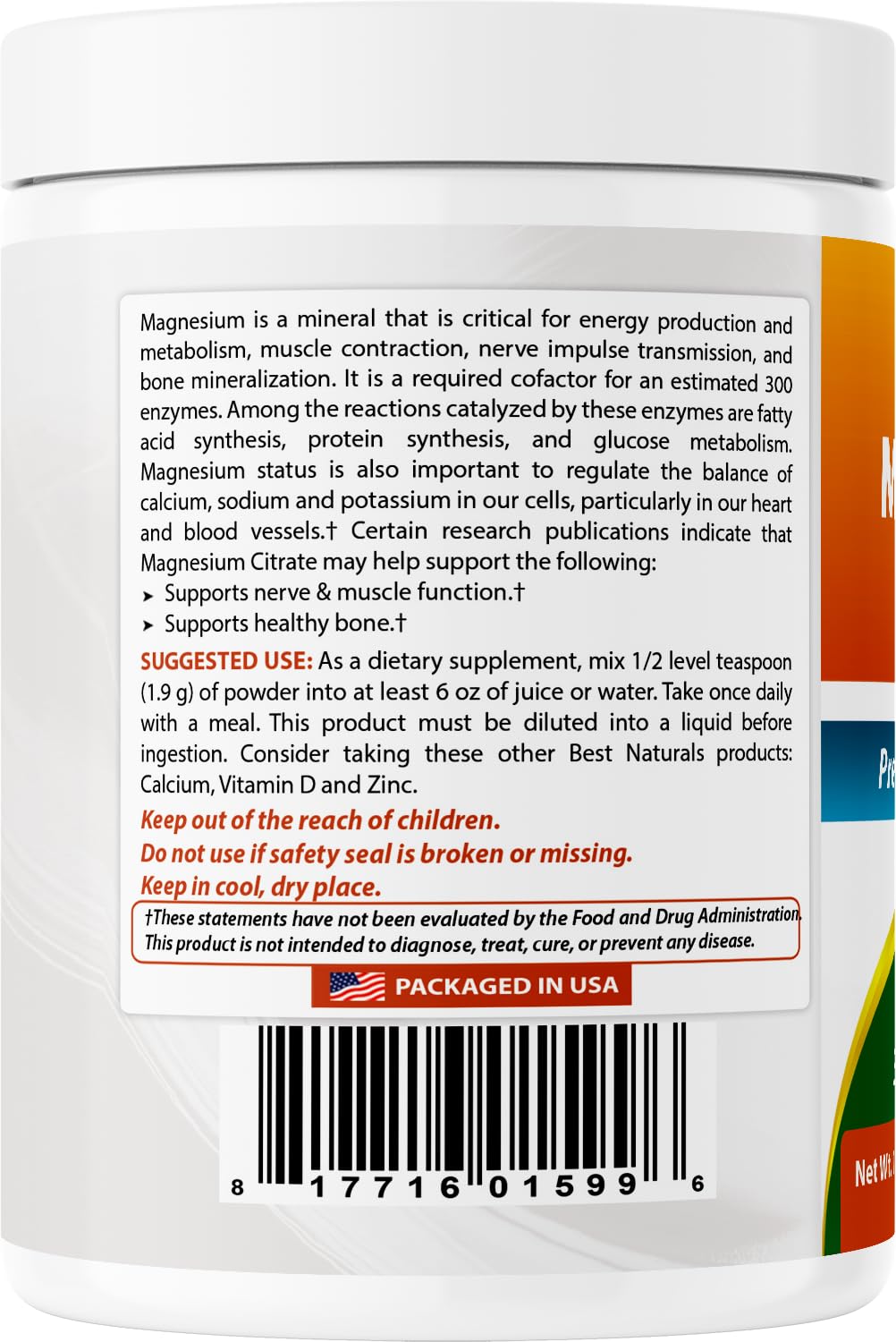 Best Naturals Magnesium Citrate Powder 1 Pound (1 LB (Pack of 1)) — Amazon image 7