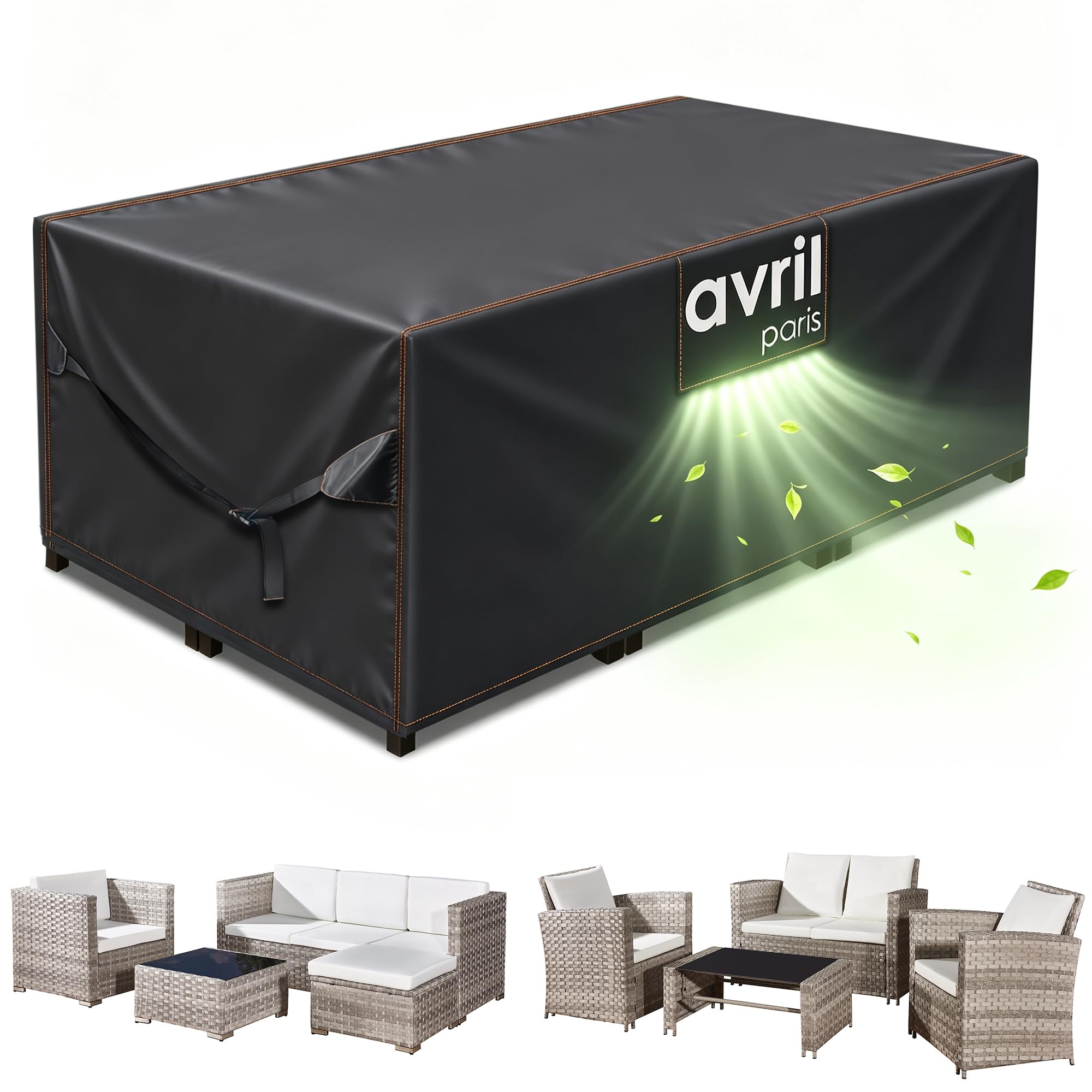 Acorn Living Outdoor Garden Furniture Covers Waterproof, Patio Furniture Covers Waterproof With Air Vent, Heavy Duty 600D Oxford Fabric Table Cover Rectangular 170x94x70cm Anti-UV