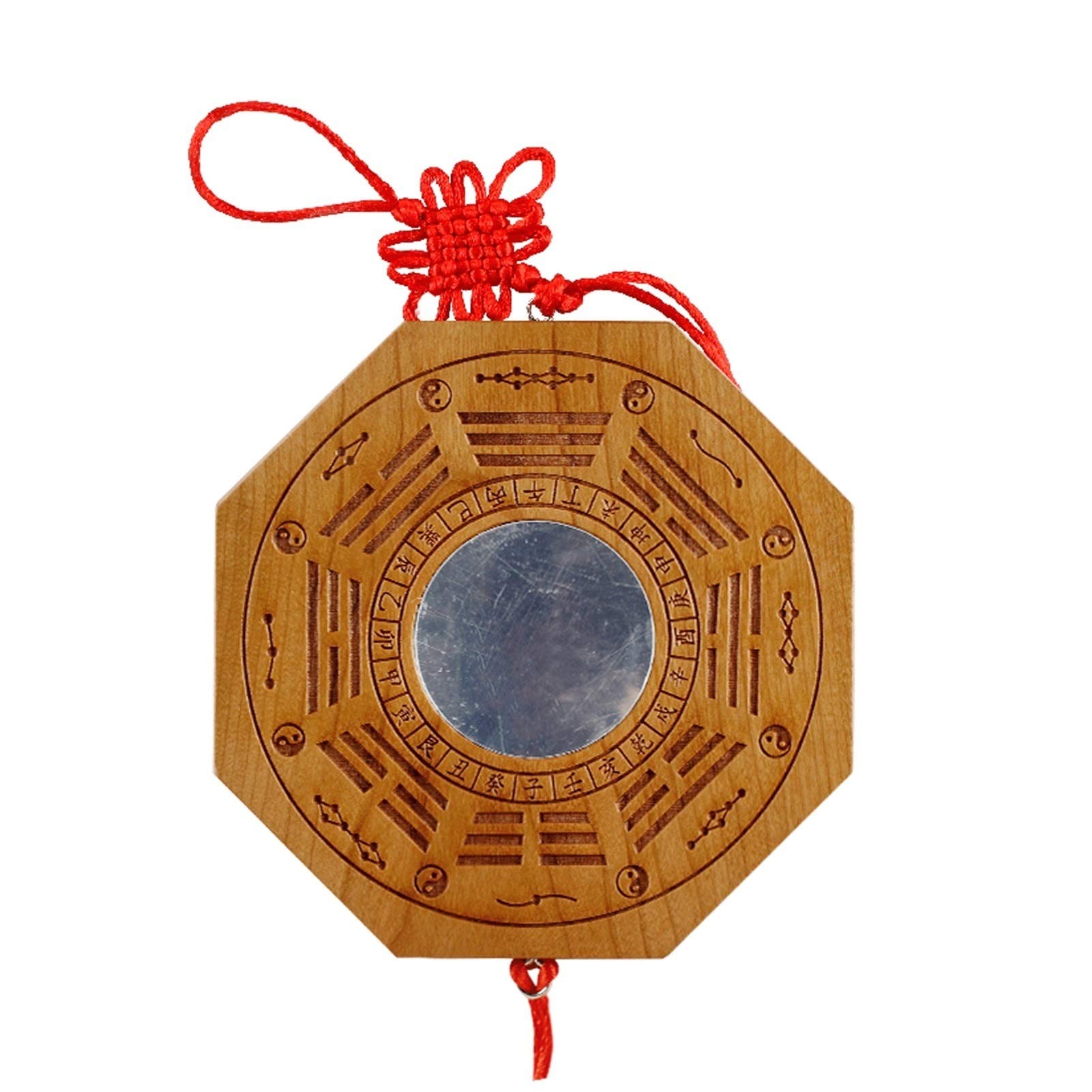 HDBCYUAZ Chinese Feng Shui Bagua Mirror,Convex Peach Wood The for A Friend