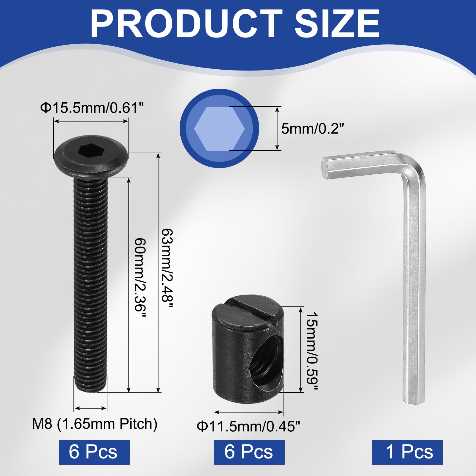 PATIKIL Furniture Bolt Nut Set - Image 2