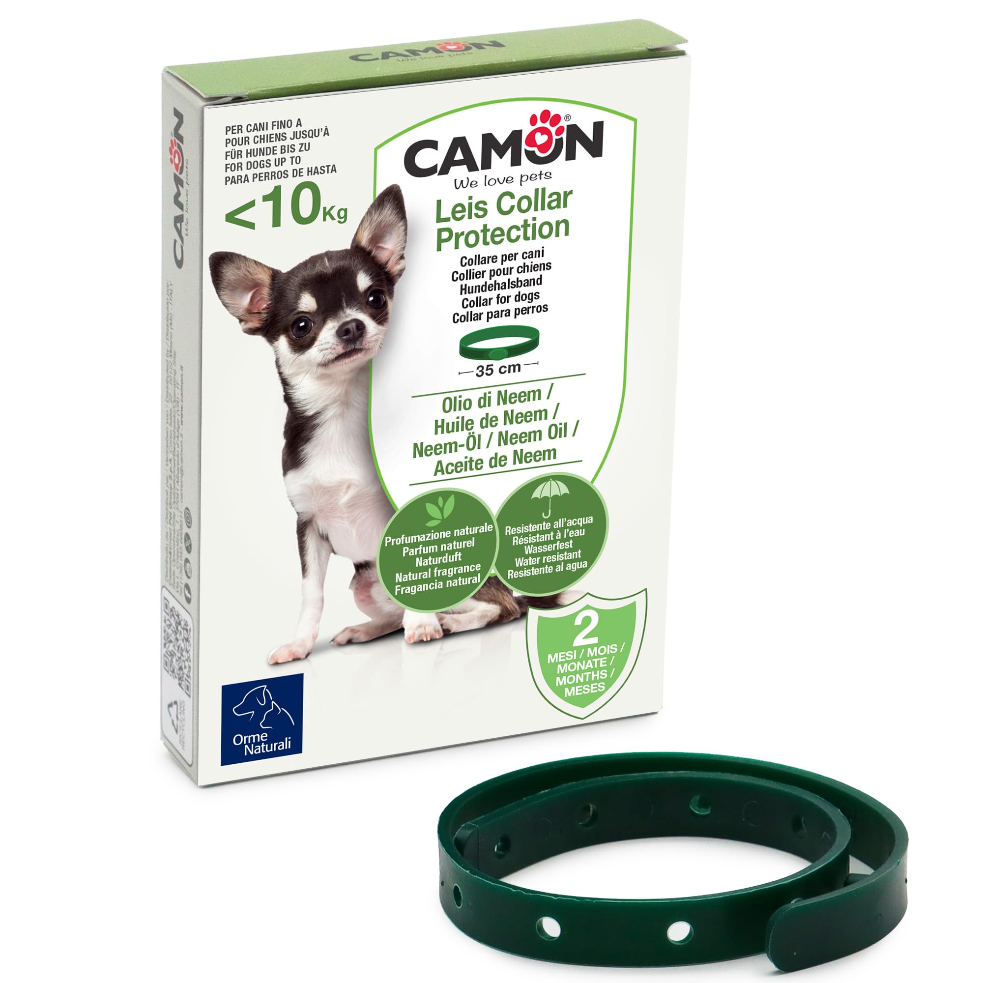 CAMON | Collare Olio di Neem per Cani di Taglia Piccola, 35cm, Protezione Naturale