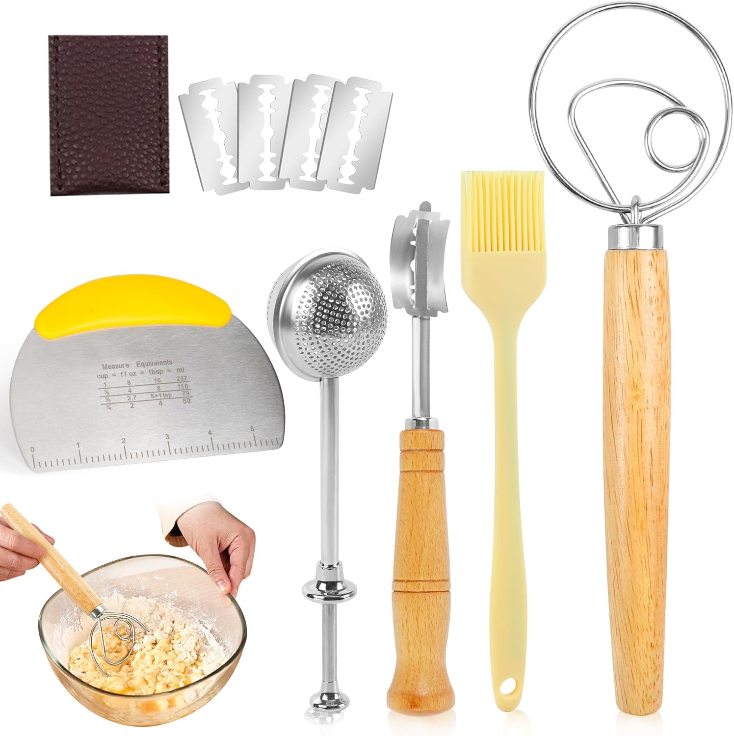Amazon.com: Churika 5 Set Bread Making Tools and Supplies, Sourdough ...